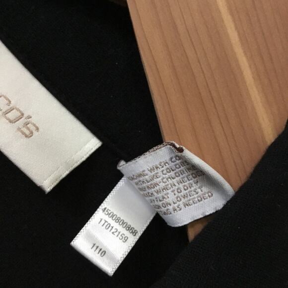 Chico's Black Double Row Hood w/ Eye Closure Blazer - Picture 4 of 13